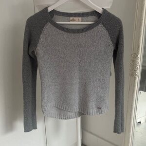 Hollister Heather Gray Knit Top with Ragland sleeves
